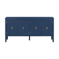 Credenza a 4 ante blu navy/nera con motivo geometrico