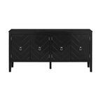 Credenza a 4 ante blu navy/nera con motivo geometrico
