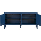 Credenza a 4 ante blu navy/nera con motivo geometrico