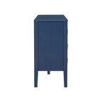 Credenza a 4 ante blu navy/nera con motivo geometrico