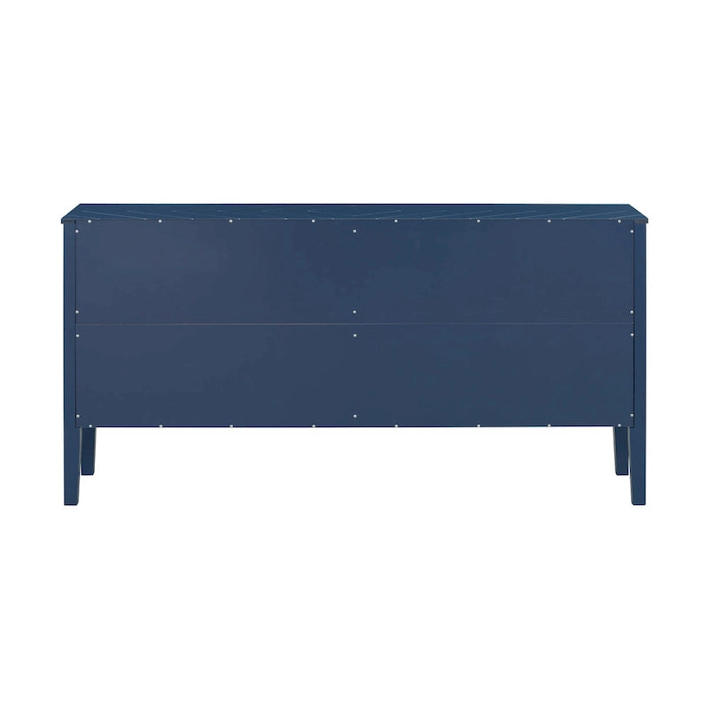 Credenza a 4 ante blu navy/nera con motivo geometrico