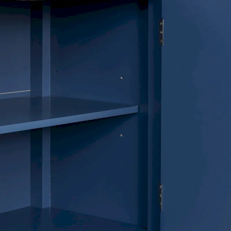 Credenza a 4 ante blu navy/nera con motivo geometrico