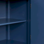 Credenza a 4 ante blu navy/nera con motivo geometrico