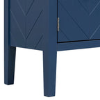 Credenza a 4 ante blu navy/nera con motivo geometrico