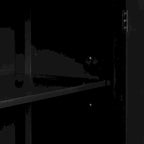 Credenza a 4 ante blu navy/nera con motivo geometrico