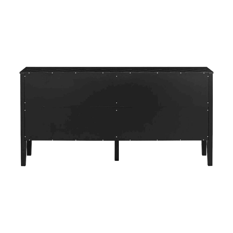 Credenza a 4 ante blu navy/nera con motivo geometrico
