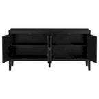 Credenza a 4 ante blu navy/nera con motivo geometrico