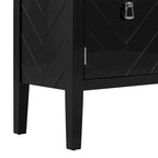 Credenza a 4 ante blu navy/nera con motivo geometrico