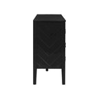 Credenza a 4 ante blu navy/nera con motivo geometrico