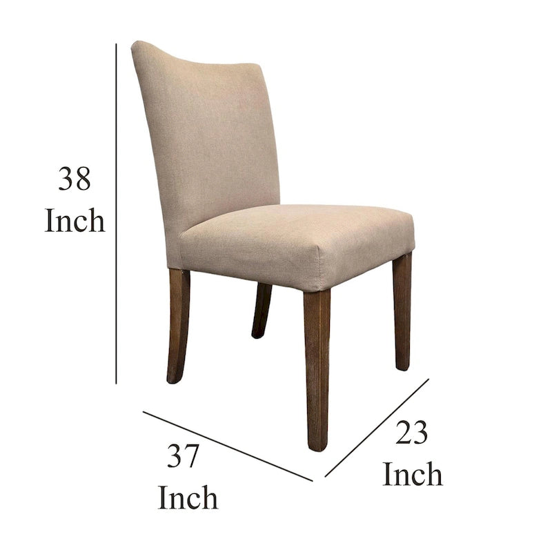 Set di 2 sedie da pranzo, beige e marroni, 2 persone