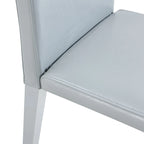 Sedia da pranzo grigio chiaro con schienale alto, similpelle, set da 2