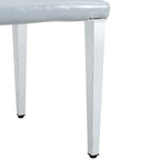 Sedia da pranzo grigio chiaro con schienale alto, similpelle, set da 2