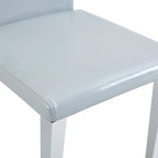 Sedia da pranzo grigio chiaro con schienale alto, similpelle, set da 2