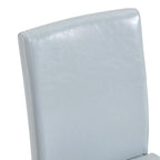 Sedia da pranzo grigio chiaro con schienale alto, similpelle, set da 2