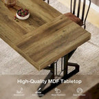 Tavolo da Pranzo Rettangolare Nero Marrone, Stile Moderno, 6 Posti