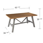 Tavolo da pranzo rettangolare A-Frame naturale/grigio, 2-4 posti a sedere