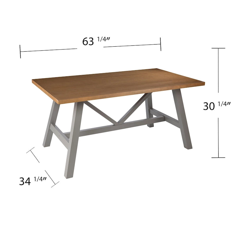 Tavolo da pranzo rettangolare A-Frame naturale/grigio, 2-4 posti a sedere