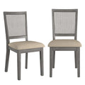 Sedia da pranzo con schienale in rattan, set da 2 (stile antico)