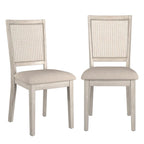 Sedia da pranzo con schienale in rattan, set da 2 (stile antico)