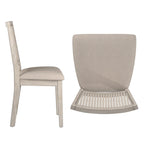 Sedia da pranzo con schienale in rattan, set da 2 (stile antico)