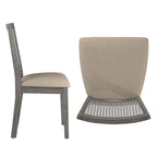 Sedia da pranzo con schienale in rattan, set da 2 (stile antico)