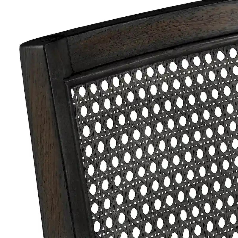 Sedia da pranzo con schienale in rattan, set da 2 (stile antico)