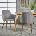 Sedia da pranzo in tessuto di metà secolo, set da 2 – Grigio / Verde / Arancione