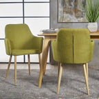 Sedia da pranzo in tessuto di metà secolo, set da 2 – Grigio / Verde / Arancione
