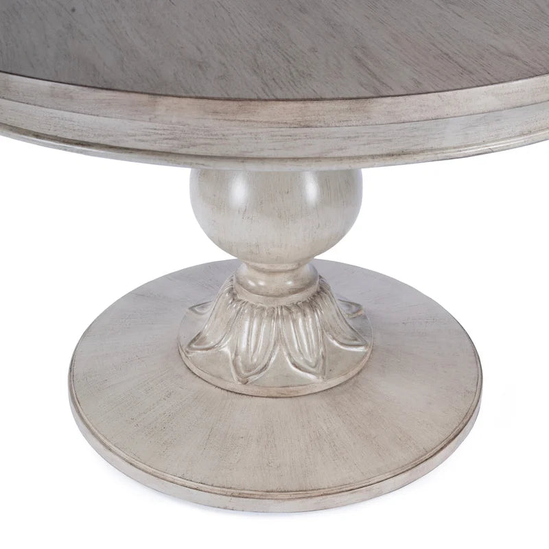 Tavolo da pranzo rotondo con piedistallo da 48", ciliegio antico / marrone ciliegio / legno di recupero, 4 posti a sedere