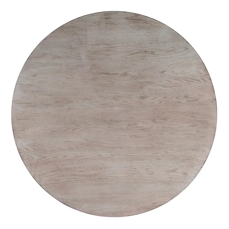Tavolo da pranzo rotondo con piedistallo da 48", ciliegio antico / marrone ciliegio / legno di recupero, 4 posti a sedere