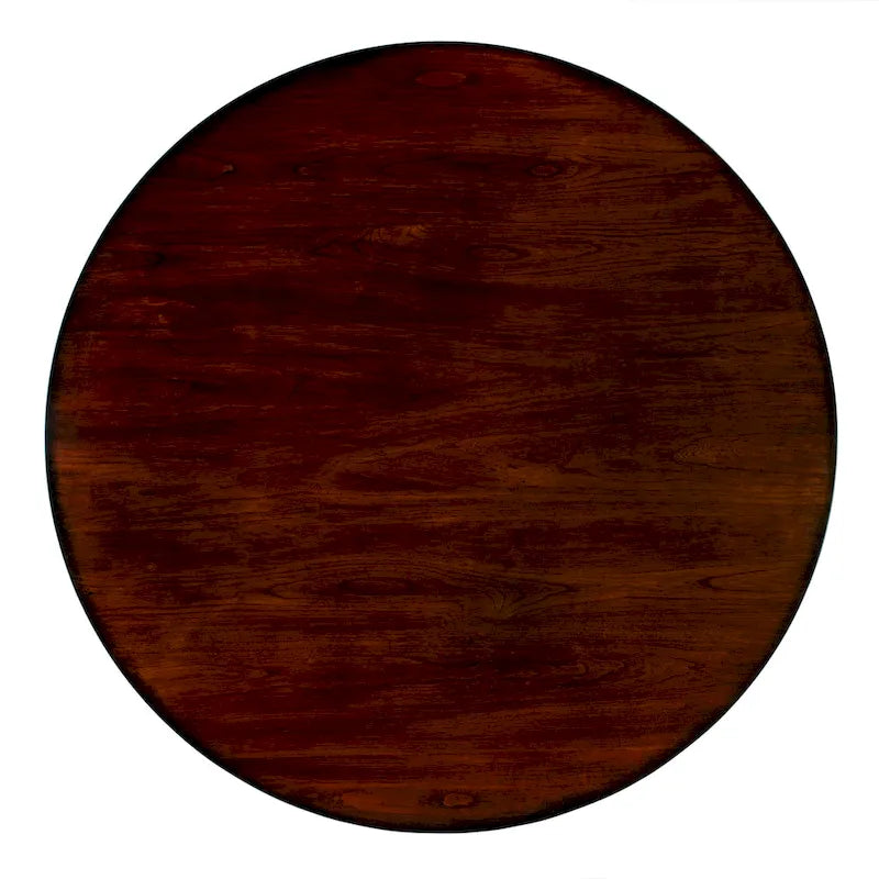 Tavolo da pranzo rotondo con piedistallo da 48", ciliegio antico / marrone ciliegio / legno di recupero, 4 posti a sedere