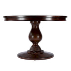 Tavolo da pranzo rotondo con piedistallo da 48", ciliegio antico / marrone ciliegio / legno di recupero, 4 posti a sedere