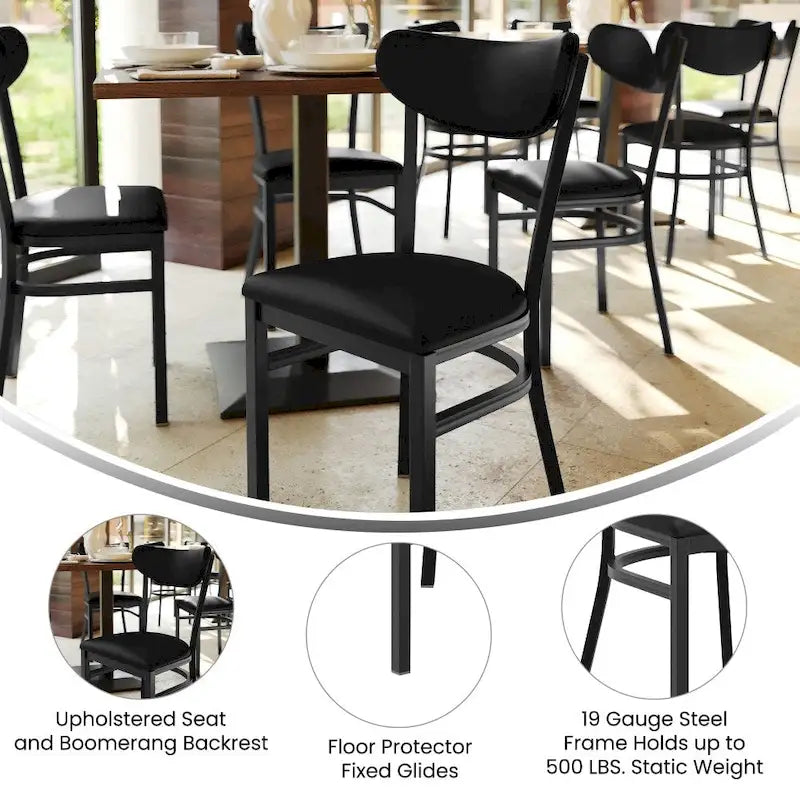 Schienale in legno di betulla naturale/noce, seduta in vinile, sedia da pranzo alta da bar – Set da 2