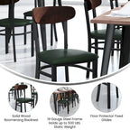 Schienale in legno di betulla naturale/noce, seduta in vinile, sedia da pranzo alta da bar – Set da 2