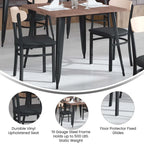 Schienale in legno di betulla naturale/noce, seduta in vinile, sedia da pranzo alta da bar – Set da 2