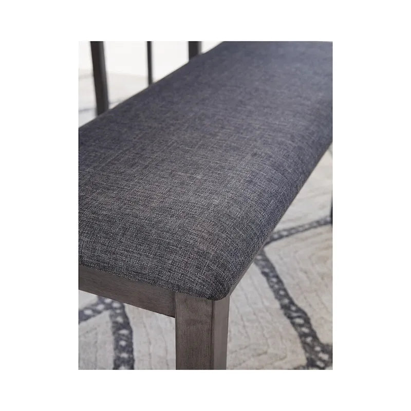 Set da pranzo rettangolare grigio antracite, stile schienale a pioli, 6 posti a sedere