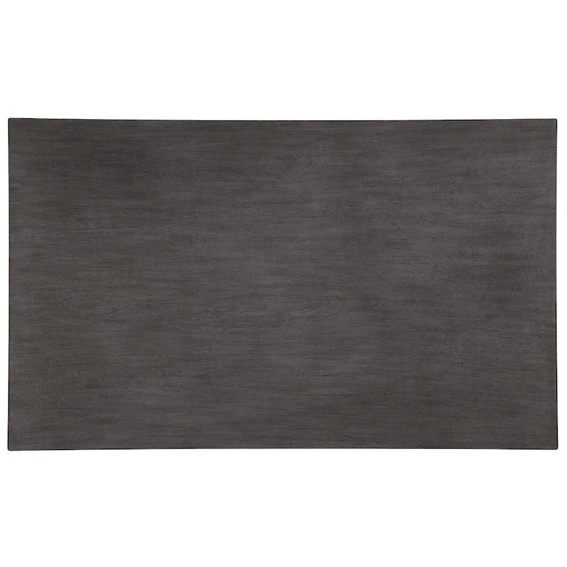 Set da pranzo rettangolare grigio antracite, stile schienale a pioli, 6 posti a sedere