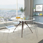 Sedia da Pranzo Trasparente Impilabile, Stile Moderno, Set da 4