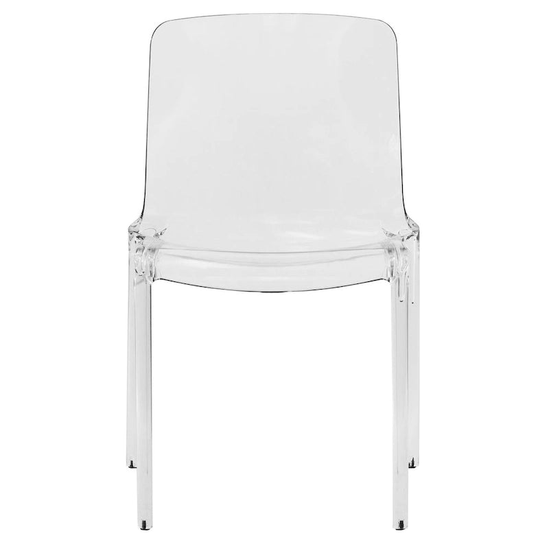 Sedia da Pranzo Trasparente Impilabile, Stile Moderno, Set da 4