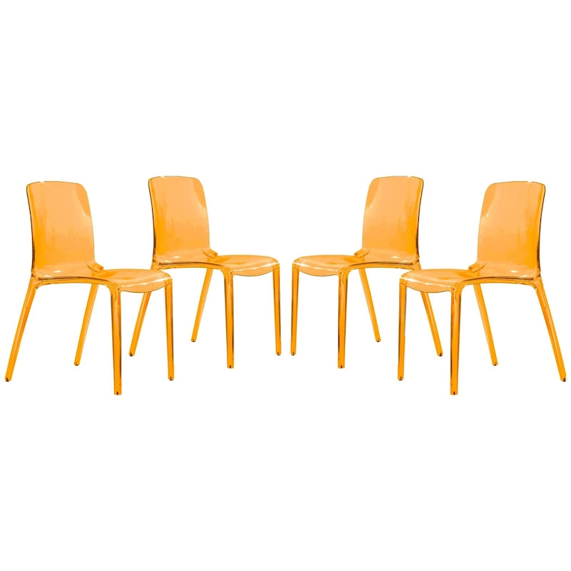 Sedia da Pranzo Trasparente Impilabile, Stile Moderno, Set da 4