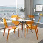 Sedia da Pranzo Trasparente Impilabile, Stile Moderno, Set da 4