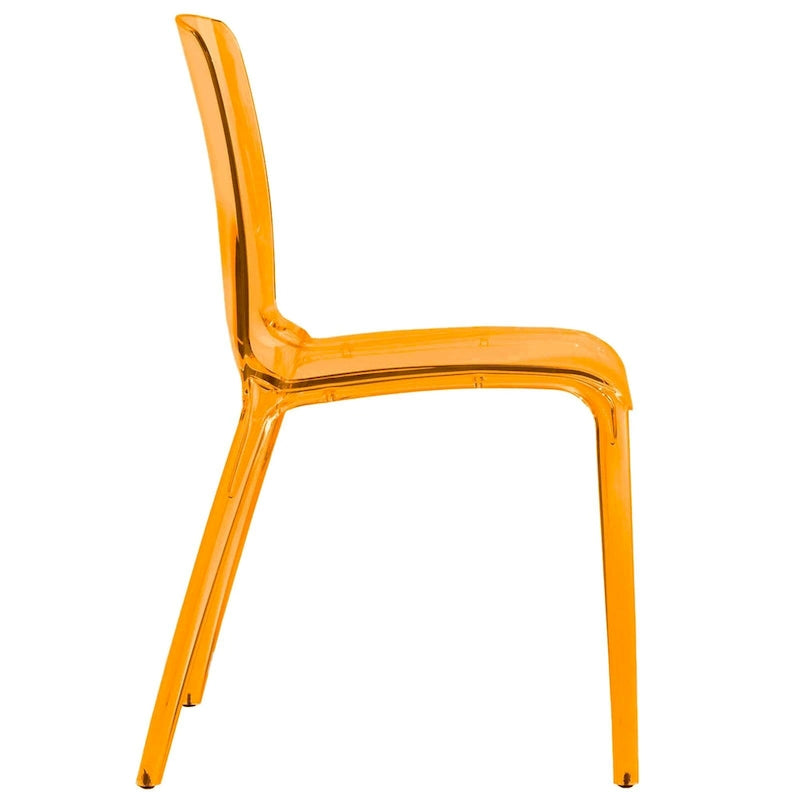 Sedia da Pranzo Trasparente Impilabile, Stile Moderno, Set da 4