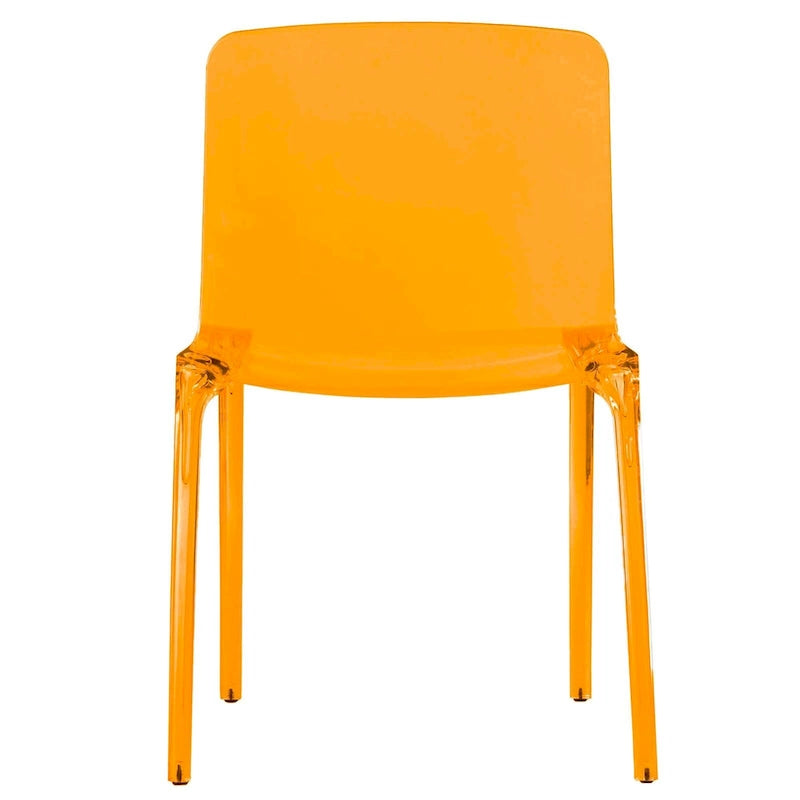 Sedia da Pranzo Trasparente Impilabile, Stile Moderno, Set da 4