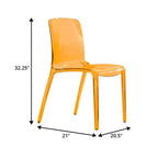 Sedia da Pranzo Trasparente Impilabile, Stile Moderno, Set da 4