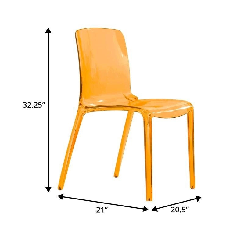 Sedia da Pranzo Trasparente Impilabile, Stile Moderno, Set da 4