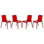 Sedia da Pranzo Trasparente Impilabile, Stile Moderno, Set da 4