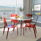 Sedia da Pranzo Trasparente Impilabile, Stile Moderno, Set da 4