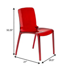 Sedia da Pranzo Trasparente Impilabile, Stile Moderno, Set da 4