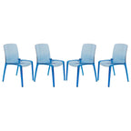 Sedia da Pranzo Trasparente Impilabile, Stile Moderno, Set da 4