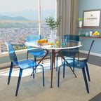 Sedia da Pranzo Trasparente Impilabile, Stile Moderno, Set da 4